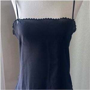 Chanel Sheer Black Cami Top Size 40